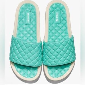 APL Quilted Lusso Aqua Slides Women’s Sz. 10 NIB